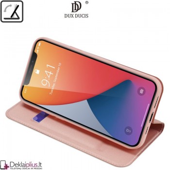 Dux Ducis dirbtinės odos atverčiamas dėklas - rausvas (Apple Iphone 12 Pro Max) Dux Ducis dirbtinės odos atverčiamas dėklas - rausvas (Apple Iphone 12 Pro Max)